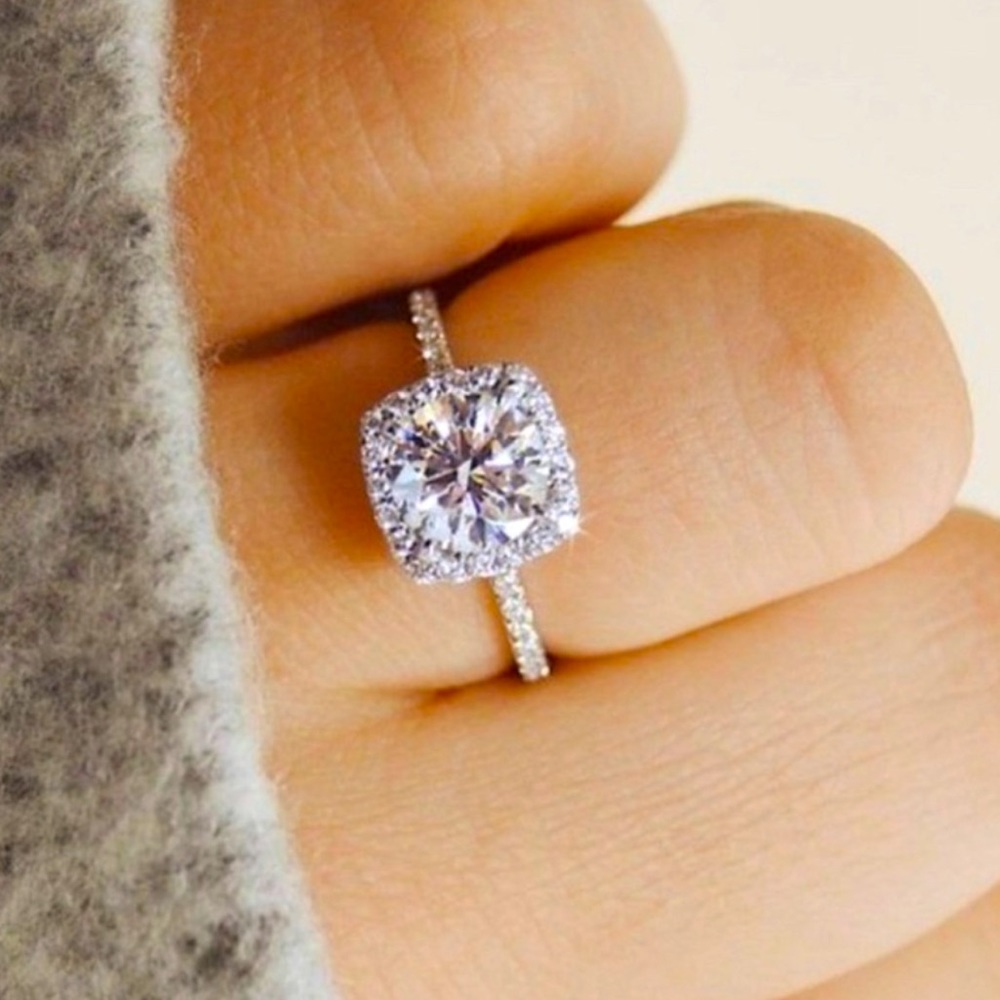 New Mojssanite Diamond 14k White Gold 1 CT Round Cut Ring - Picture 3 of 16